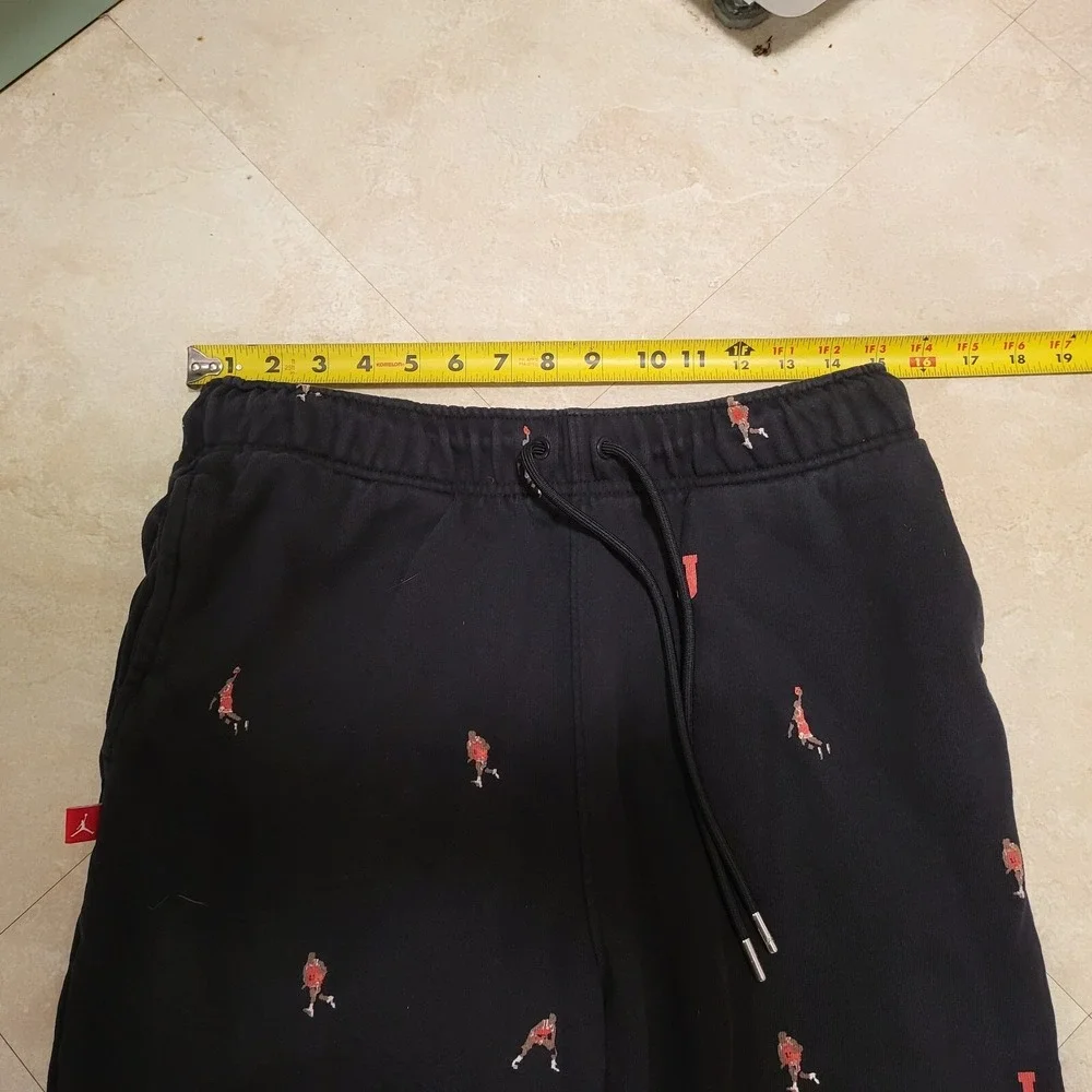 VTG Nike Air Jordan Mens M Medium All Over‎ Print Jumpman AOP Black Sweatpants